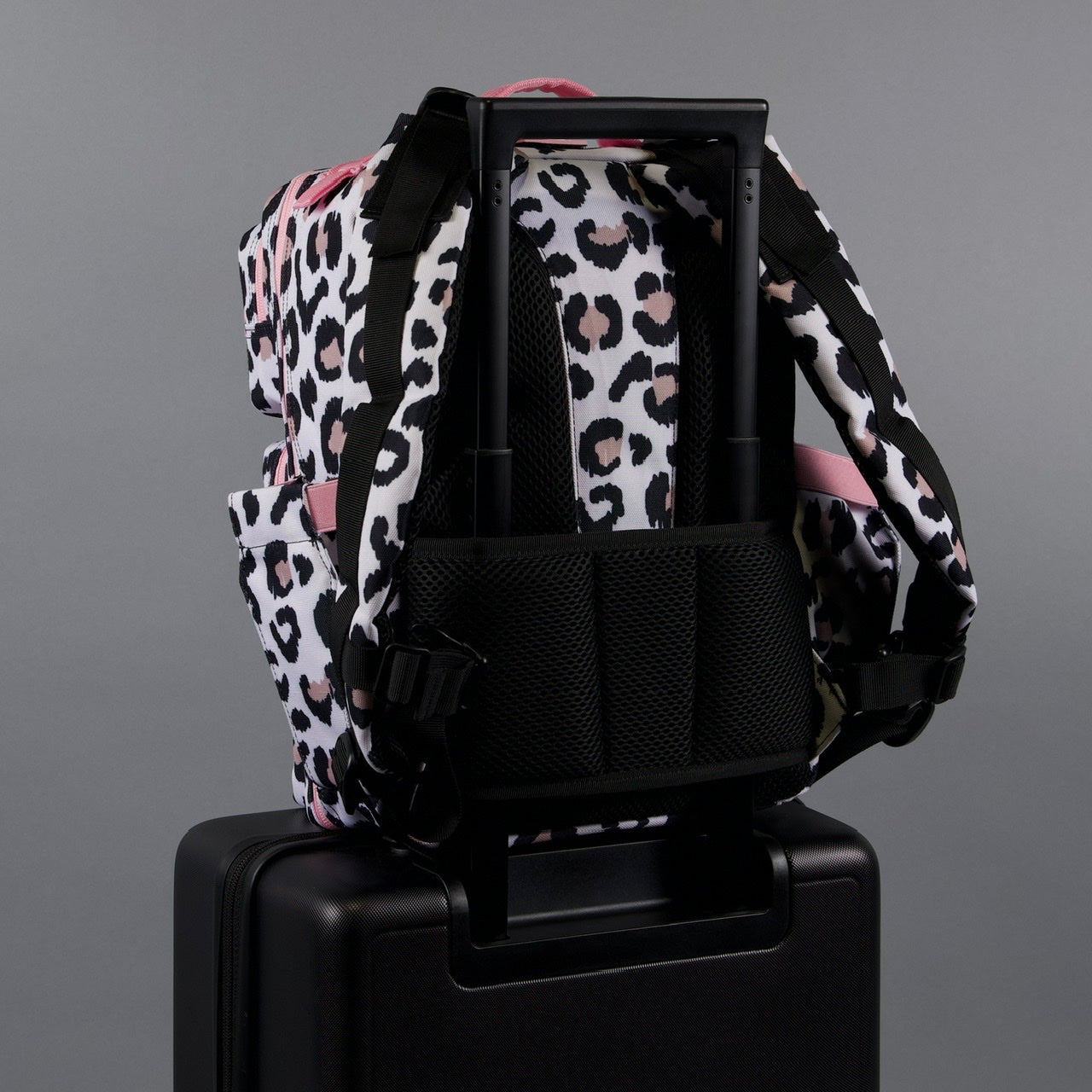 15L Backpack Leopard Pink Zip