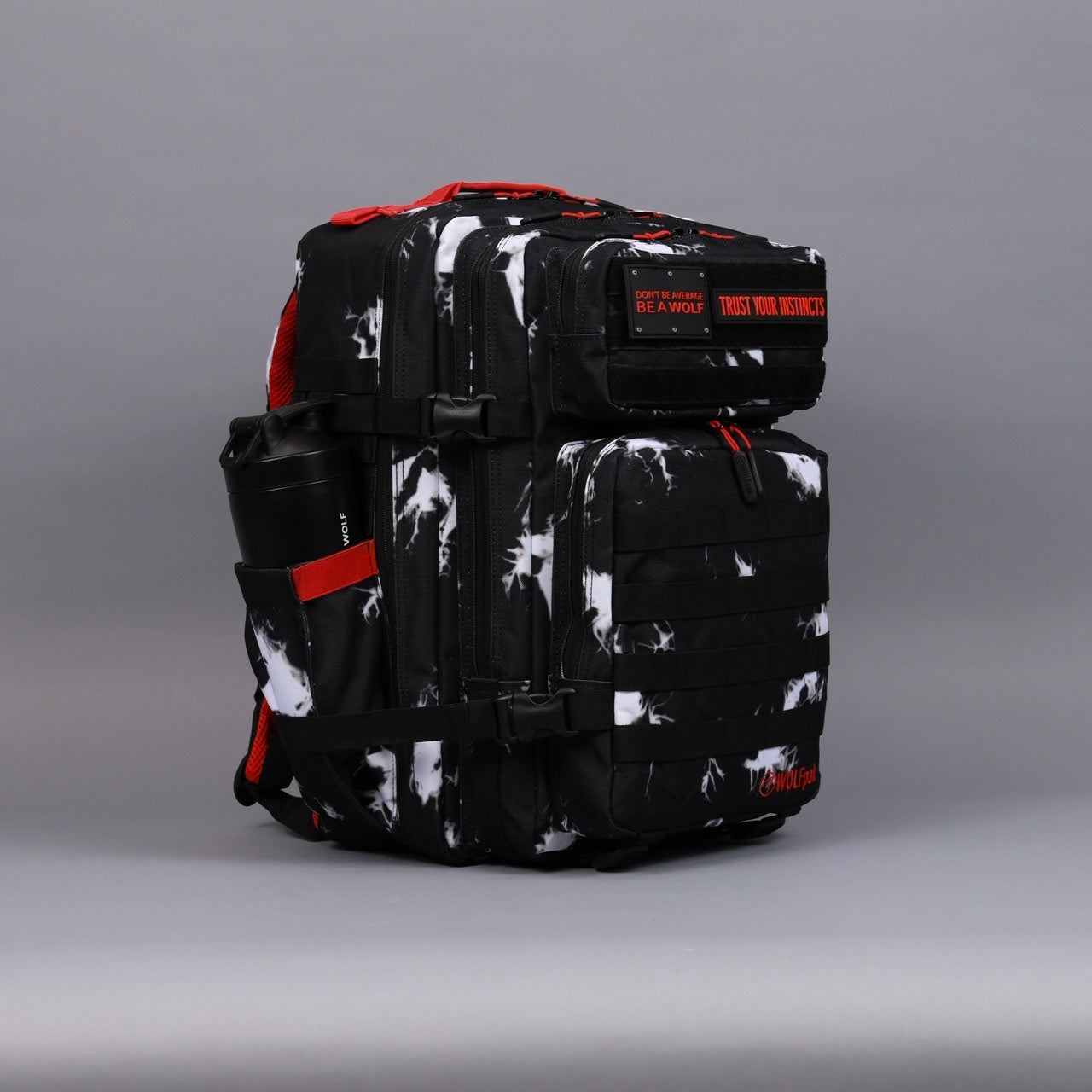 45L Backpack Black Lightning Immortal Red