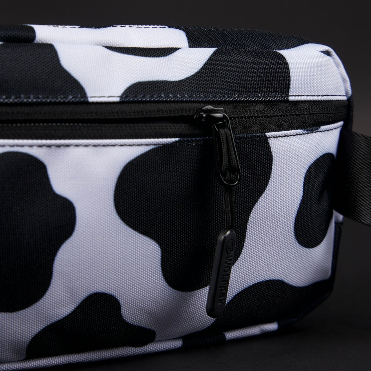 Crossbody Pack Black White Cow