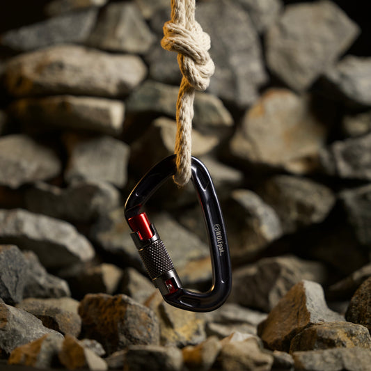 Auto Locking Carabiner Gunmetal & Red