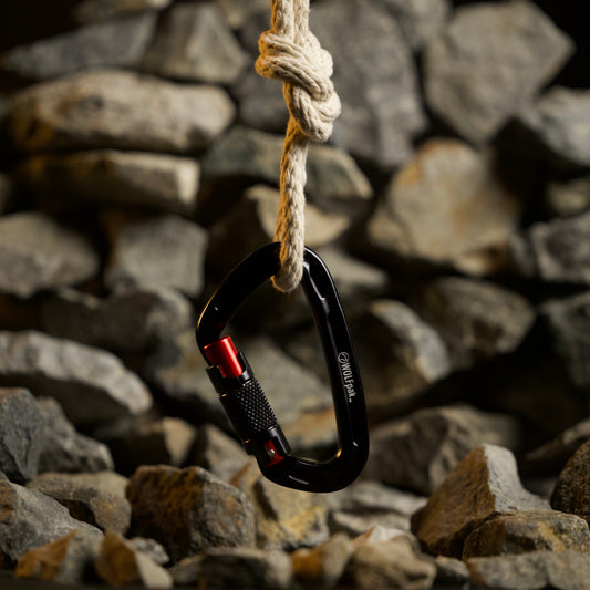 Auto Locking Carabiner Black & Red