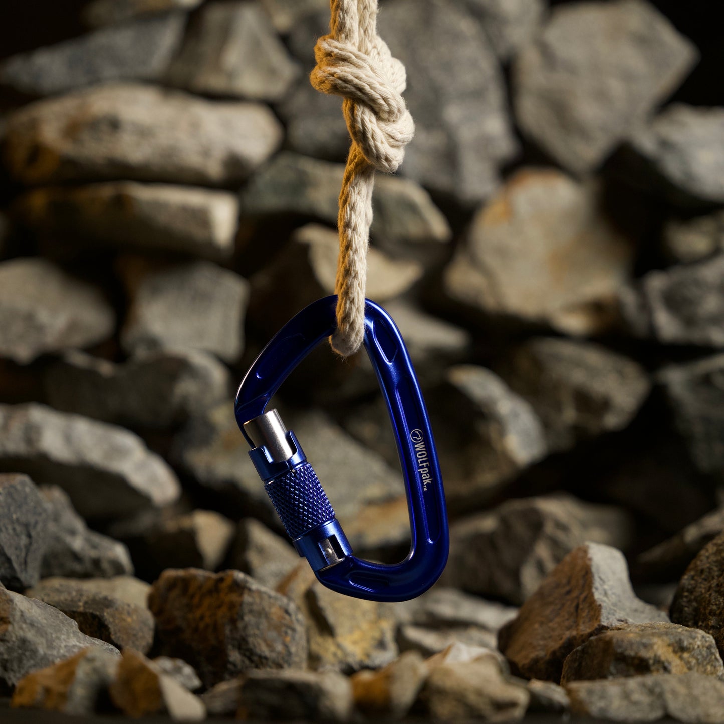 Auto Locking Carabiner Blue & Silver