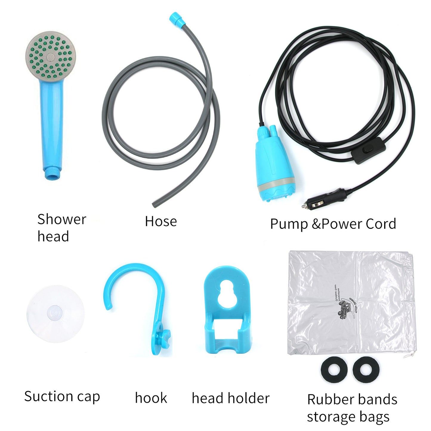 12V Portable Camping Shower with 3.7V Lithium Battery