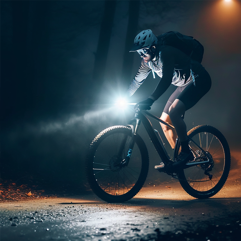 1400 Lumens Rechargeable Bike Lights With Tail Light Black