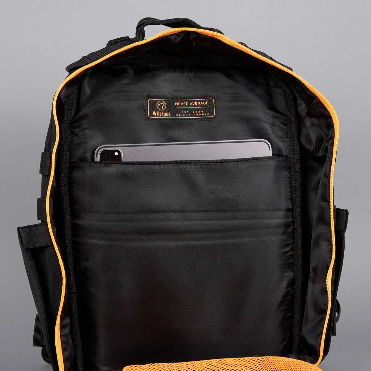 25L Backpack Black Neon Orange