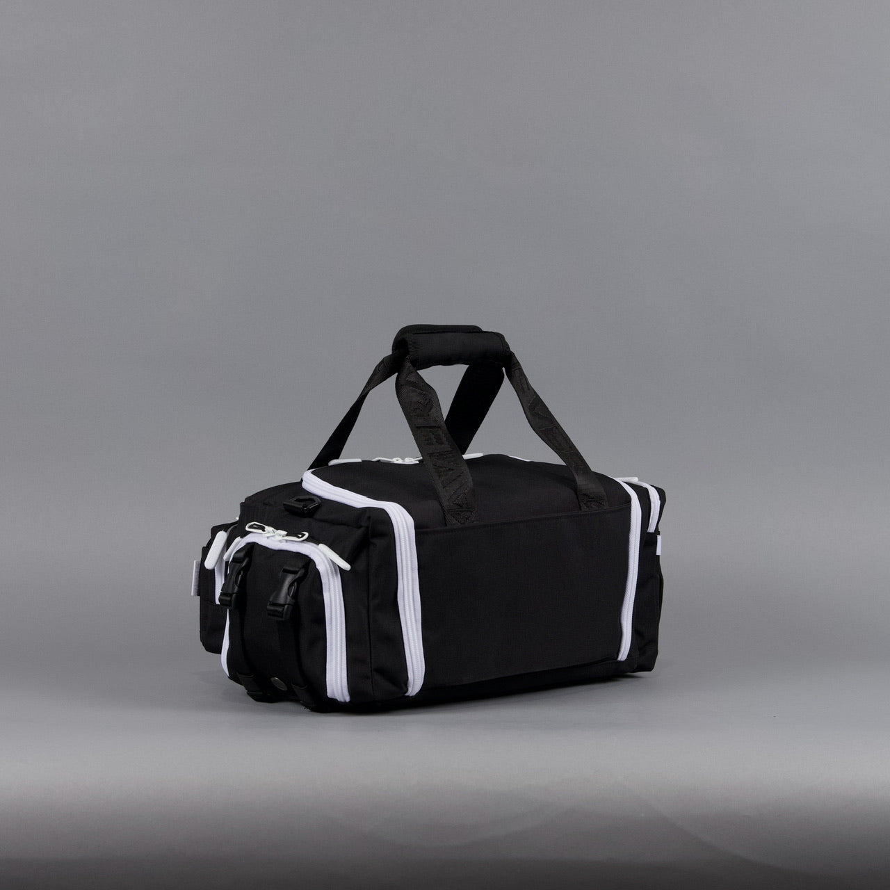 20L Mini Duffle Bag Black with White Accents