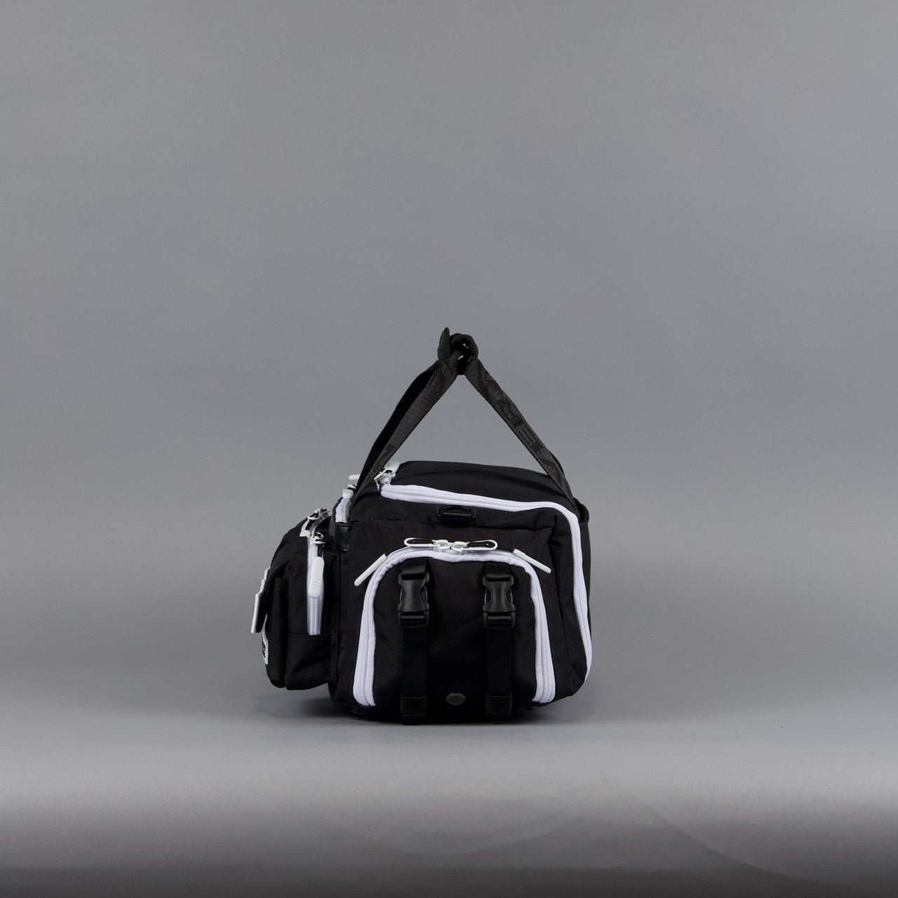 20L Mini Duffle Bag Black with White Accents