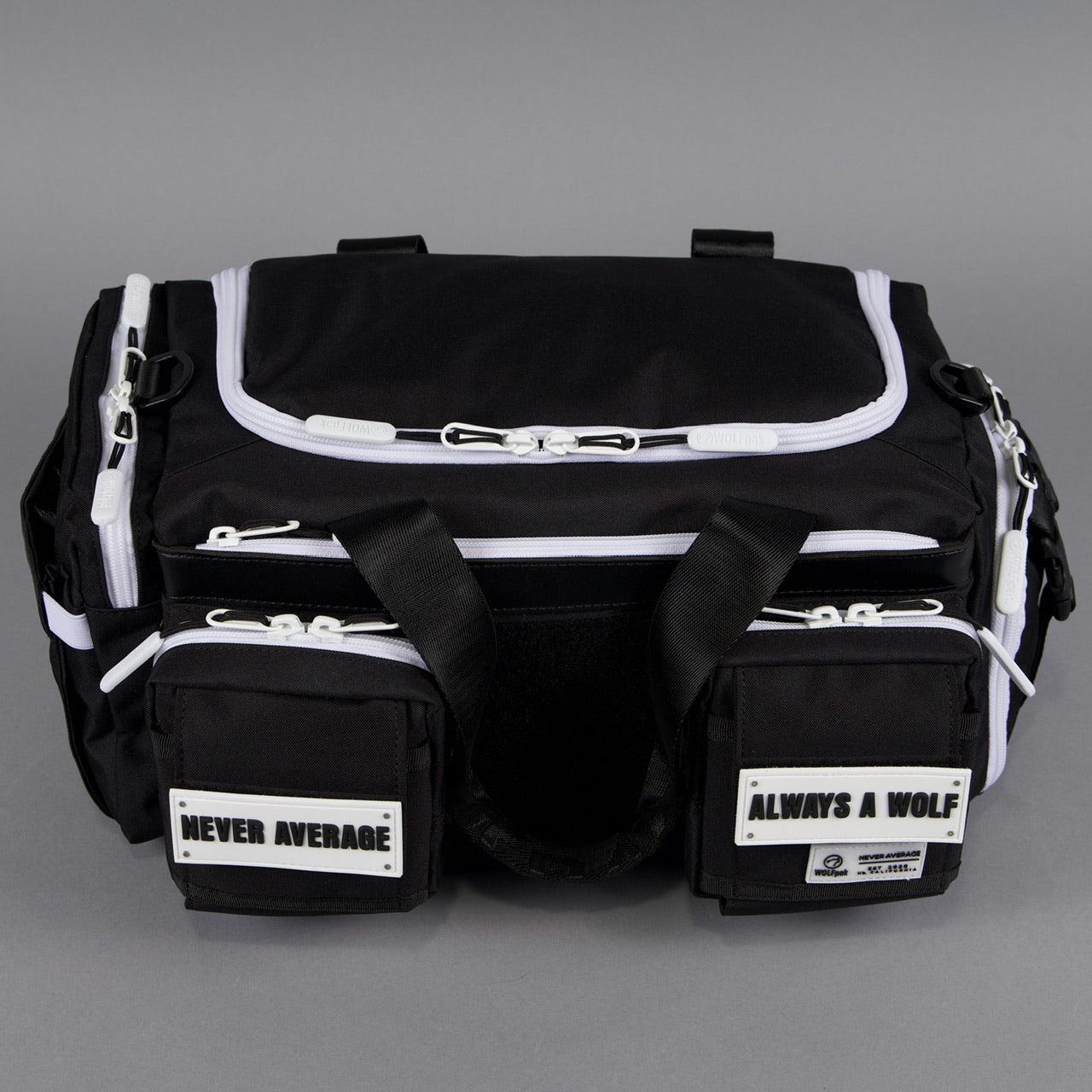 20L Mini Duffle Bag Black with White Accents