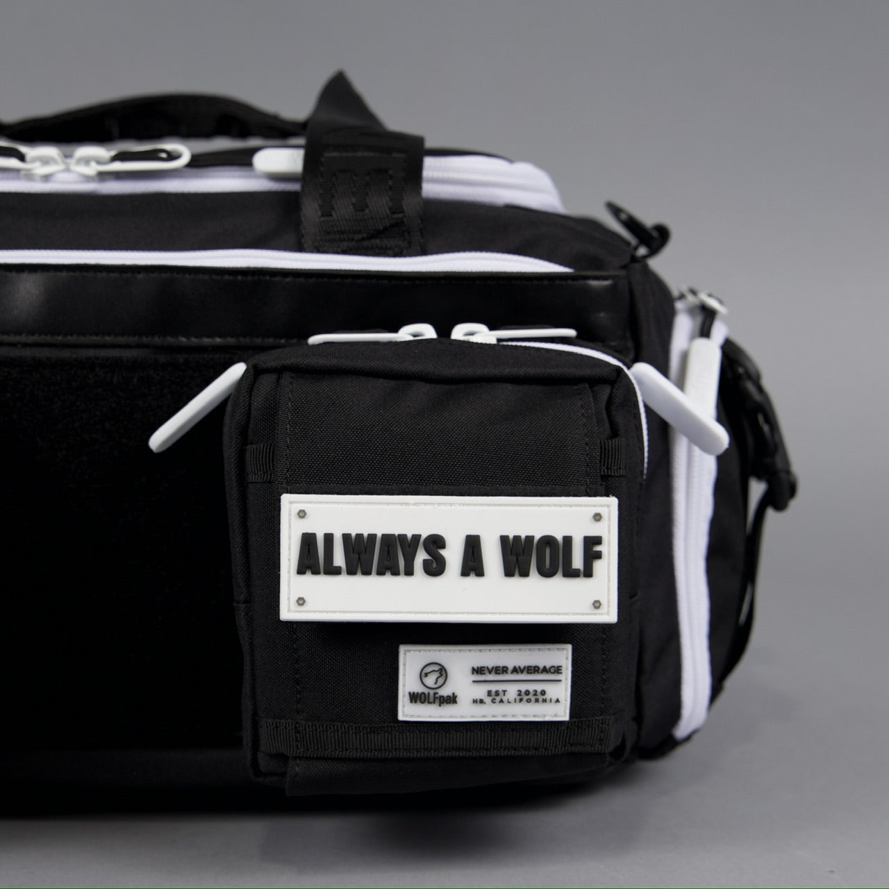 20L Mini Duffle Bag Black with White Accents