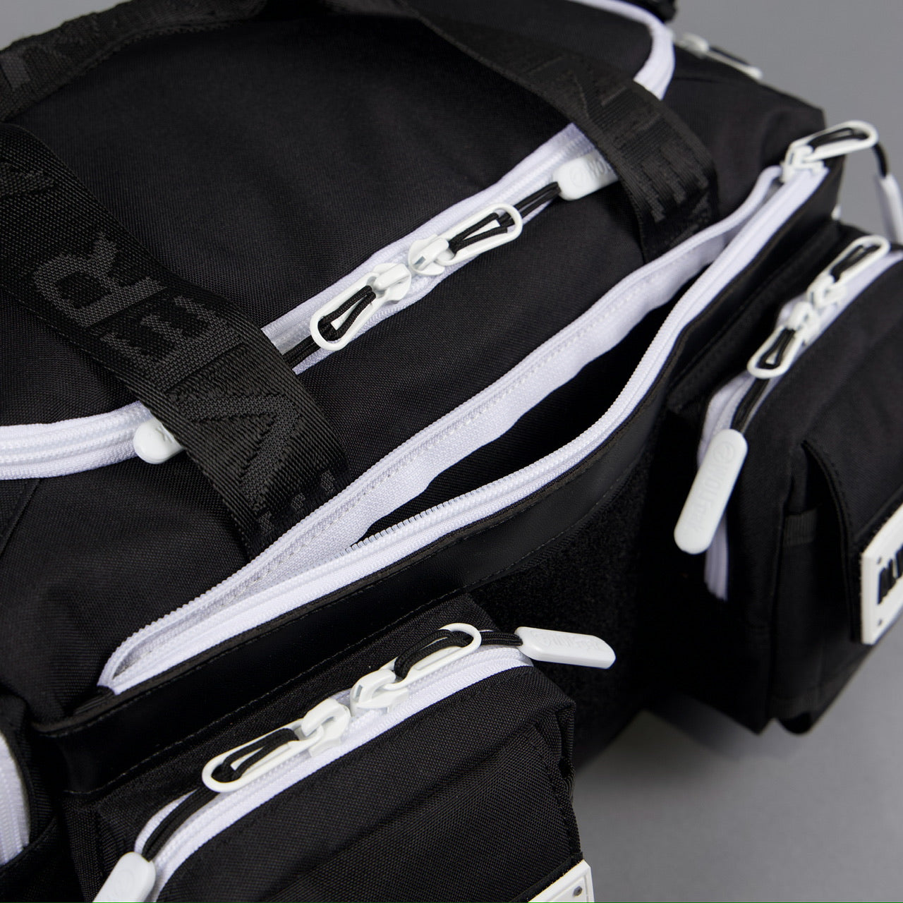 20L Mini Duffle Bag Black with White Accents