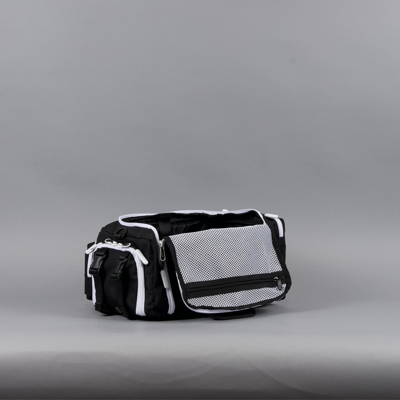 20L Mini Duffle Bag Black with White Accents