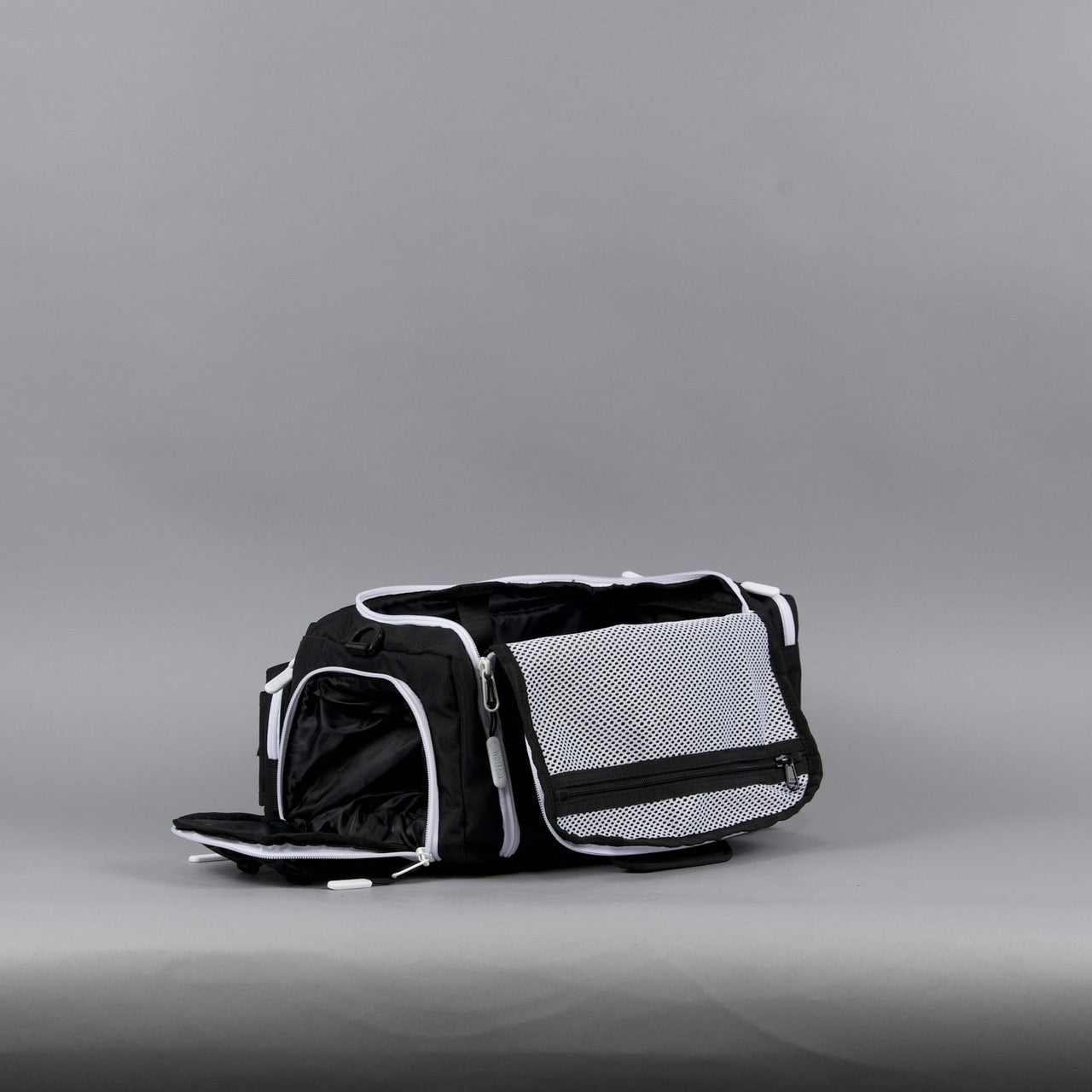 20L Mini Duffle Bag Black with White Accents