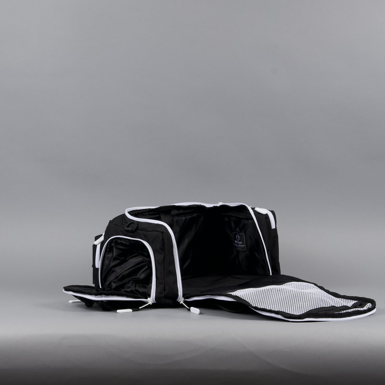 20L Mini Duffle Bag Black with White Accents