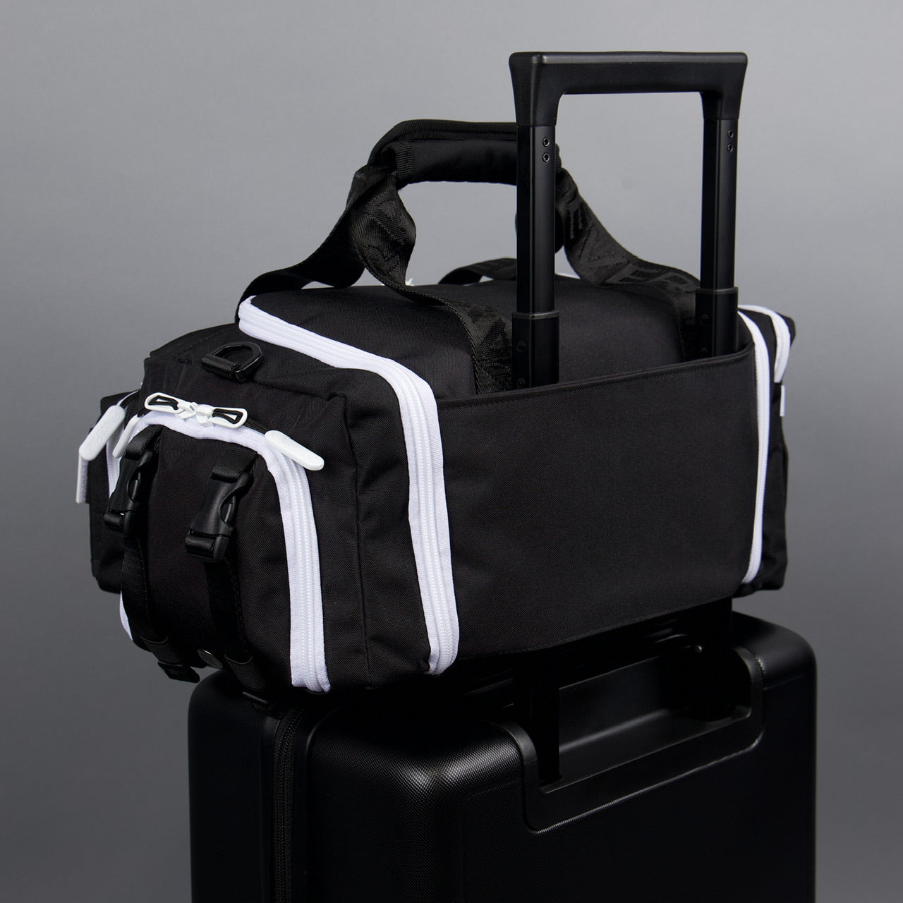 20L Mini Duffle Bag Black with White Accents