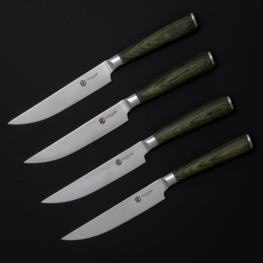 Damascus Steel Steak Knife Set, 4pc