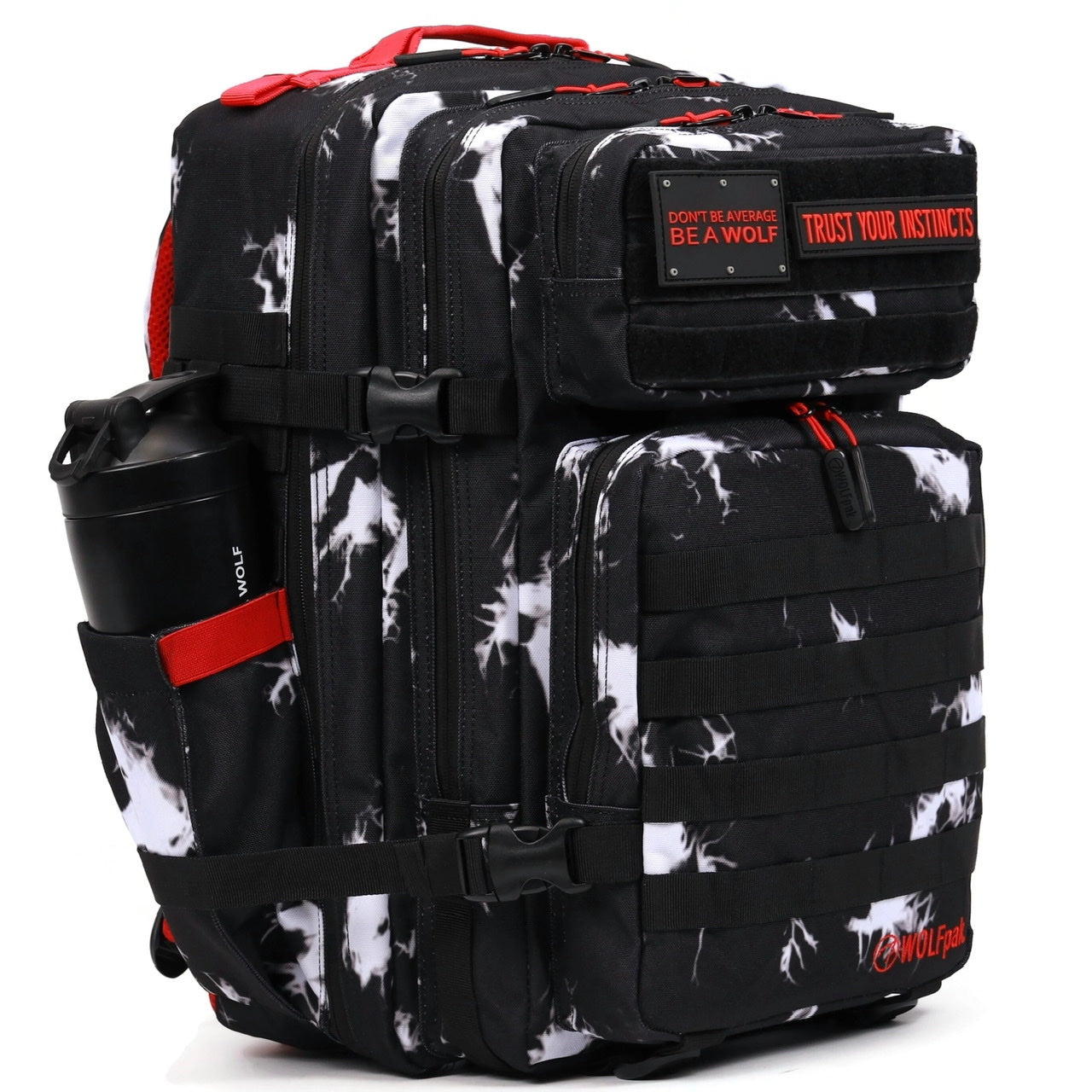 45L Backpack Black Lightning Immortal Red