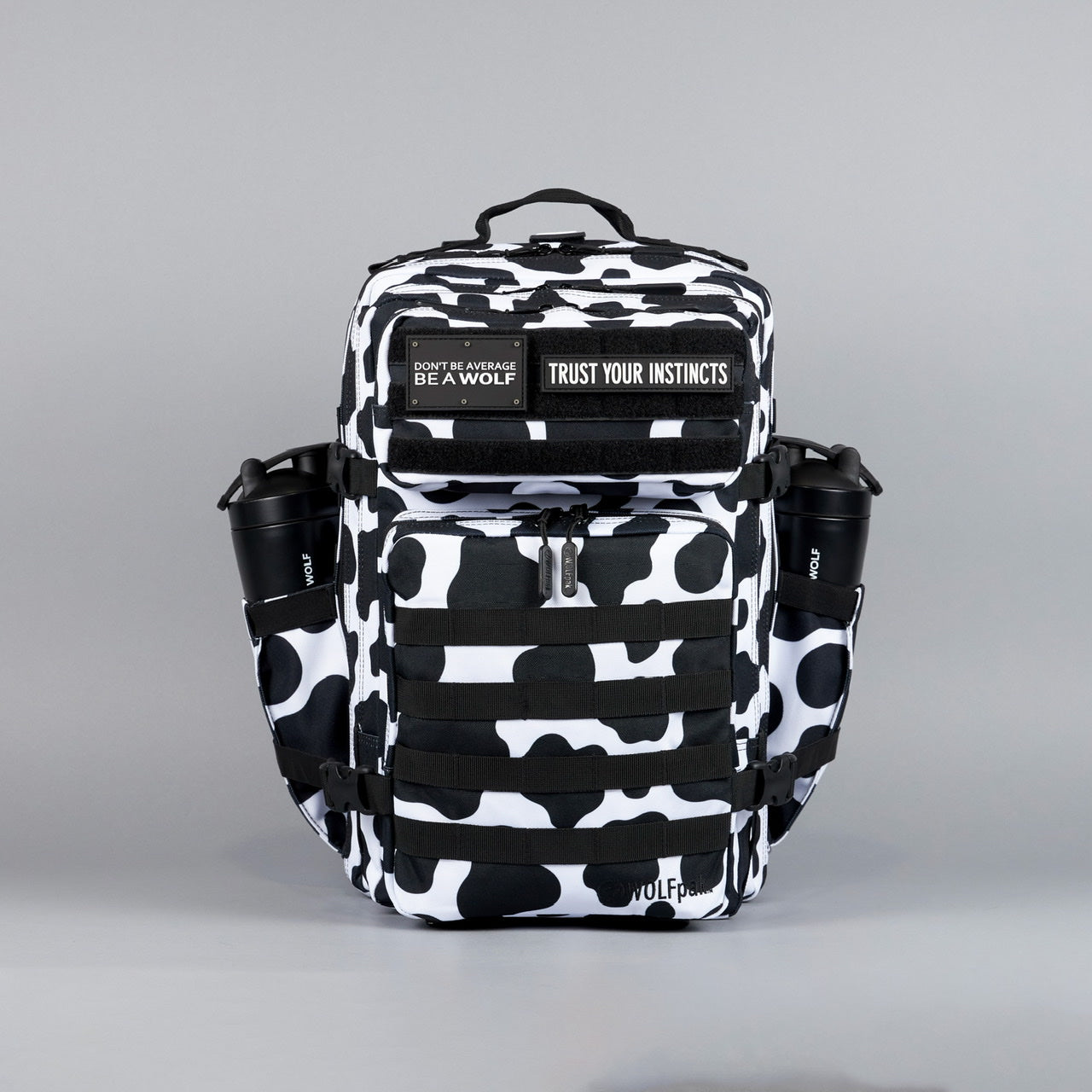 45L Backpack Black White Cow