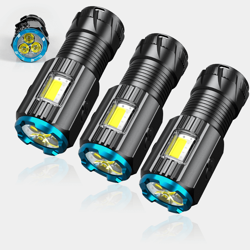 1200 Lumens Rechargeable 3-LED Small Bright Flashlight