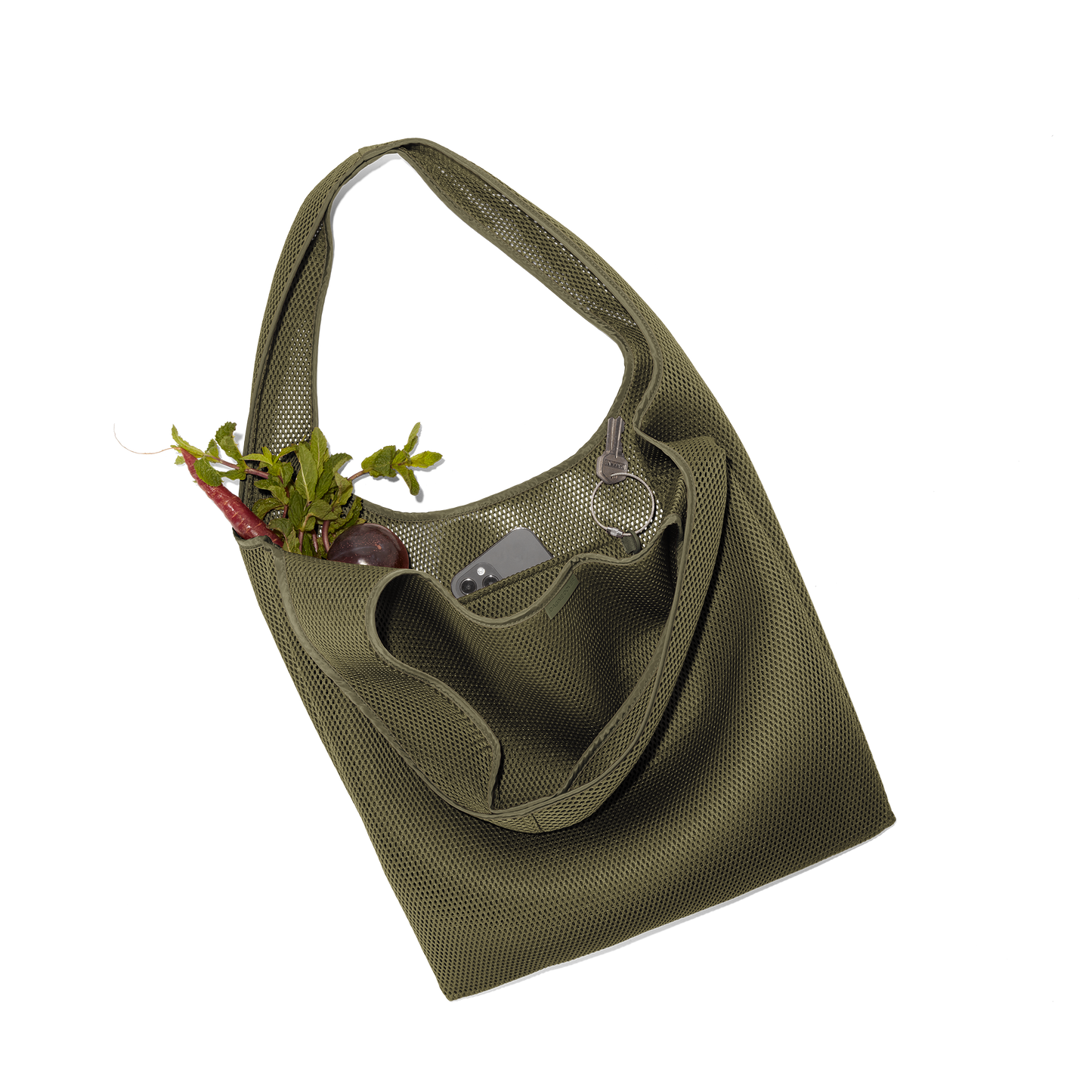 Dash Grocery Tote in Dark Moss Air Mesh