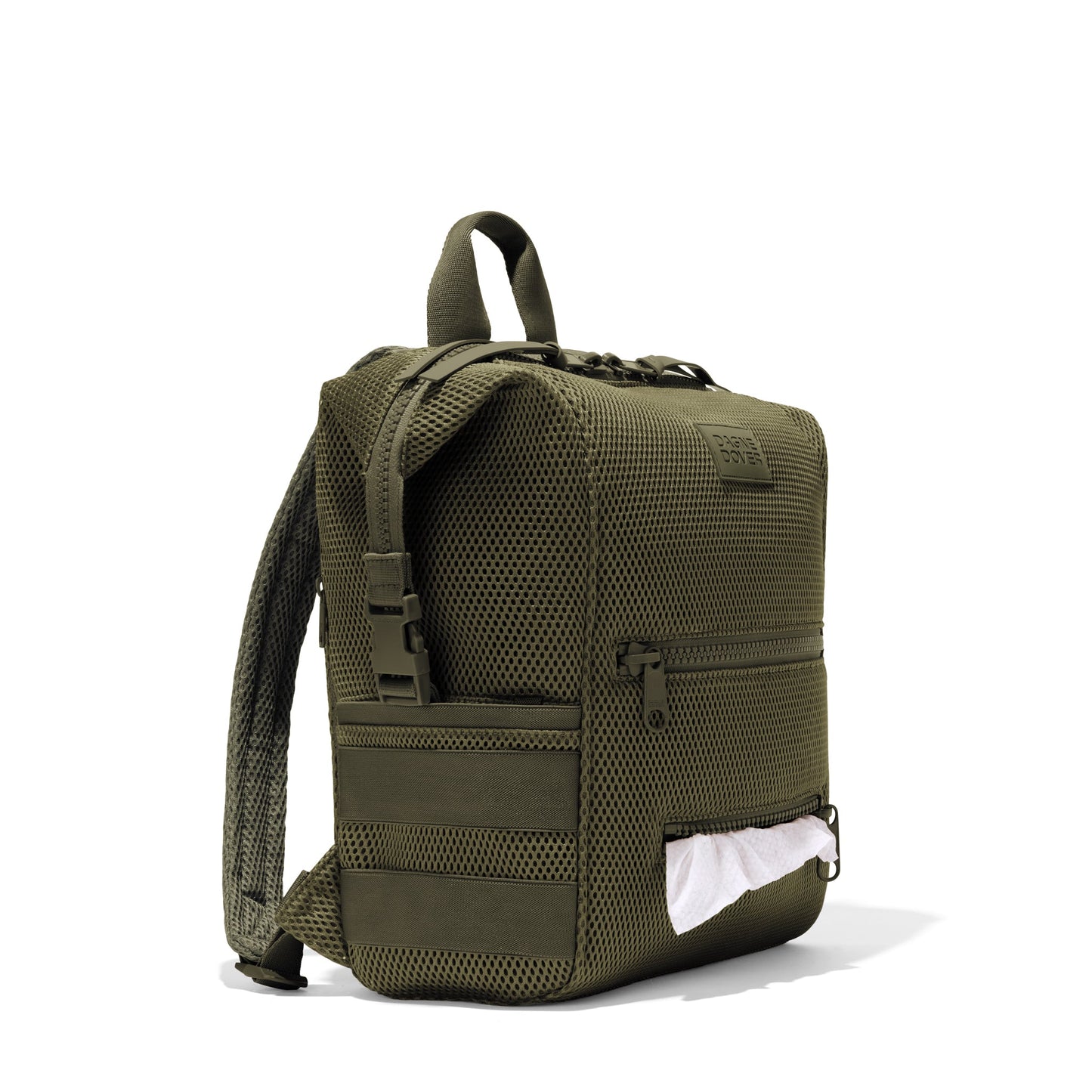 Indi Diaper Backpack in Dark Moss Air Mesh, Medium