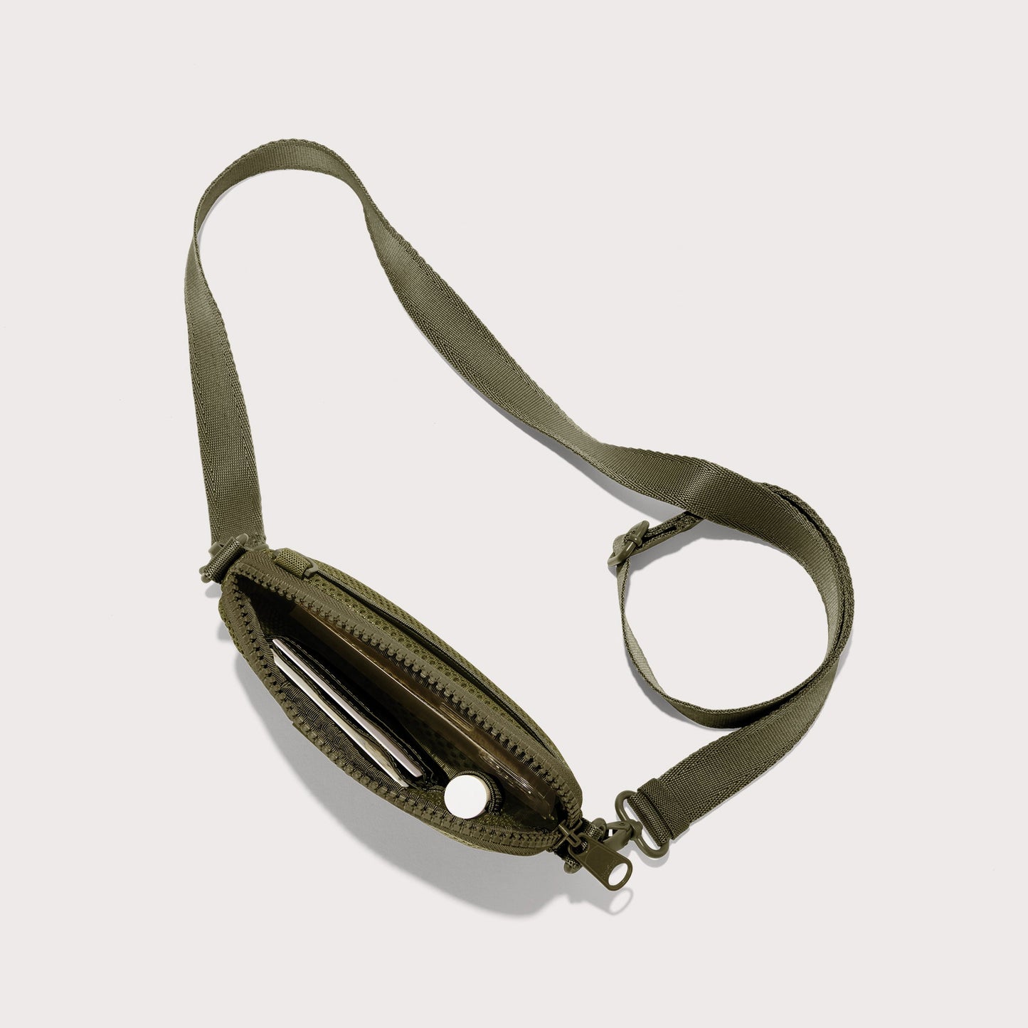 Mara Phone Sling in Dark Moss Air Mesh