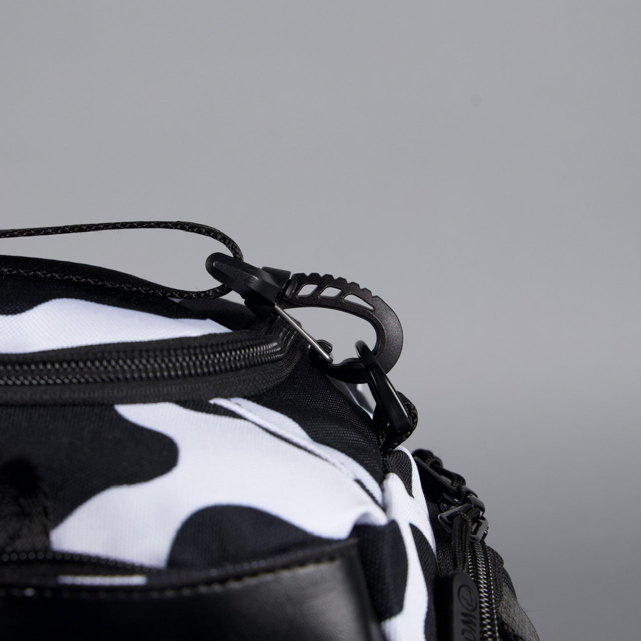 20L Mini Duffle Bag Black White Cow