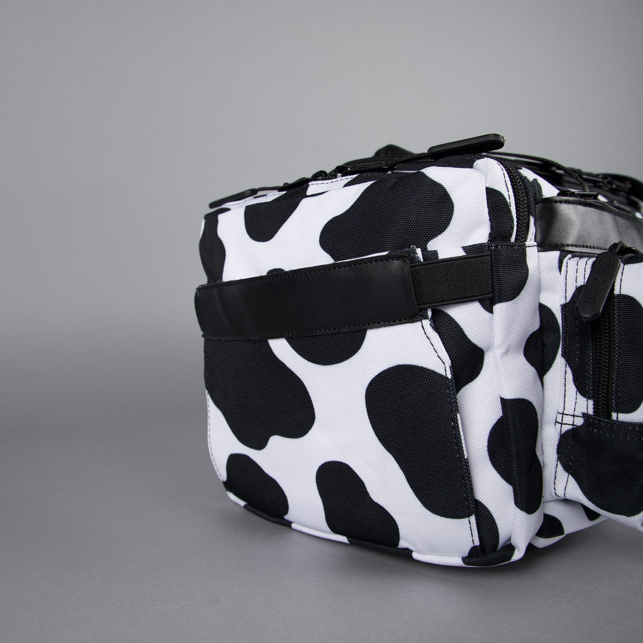 20L Mini Duffle Bag Black White Cow