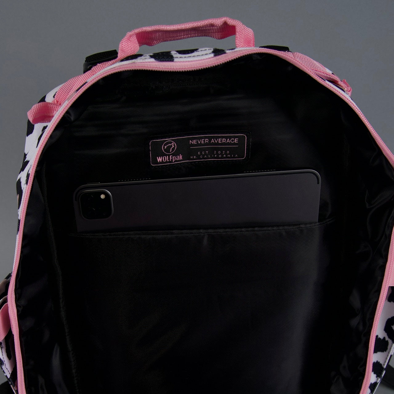 15L Backpack Leopard Pink Zip