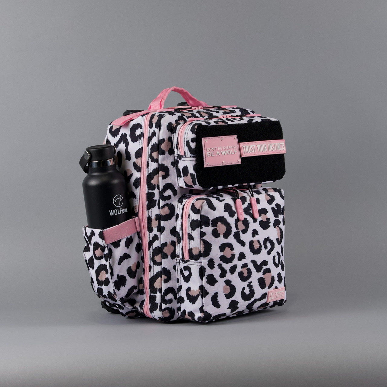 15L Backpack Leopard Pink Zip