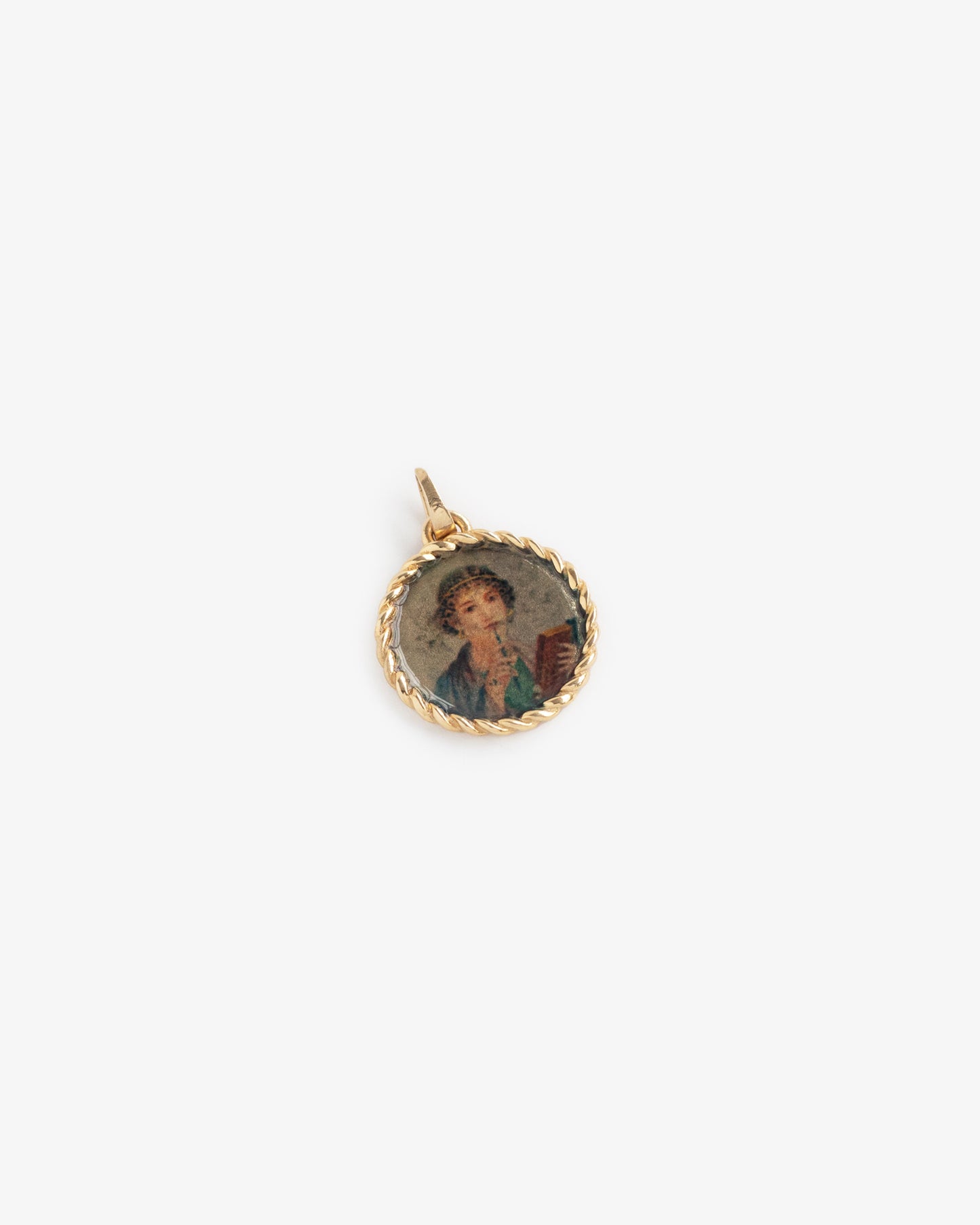 14Kt Gold Sappho Poet Relief Pendant