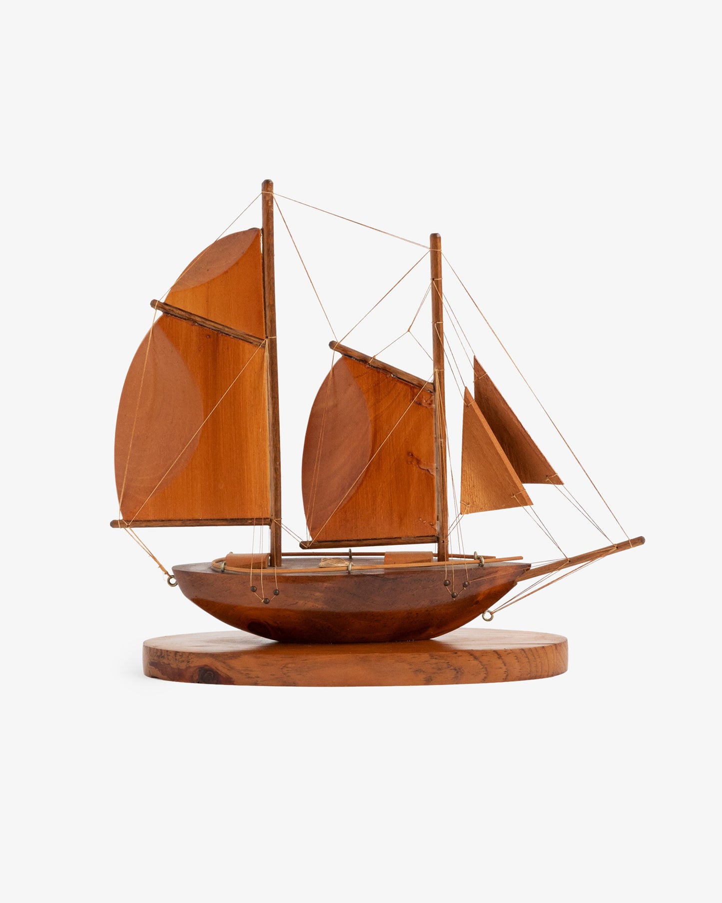 Hand Made Walnut Sail Boat