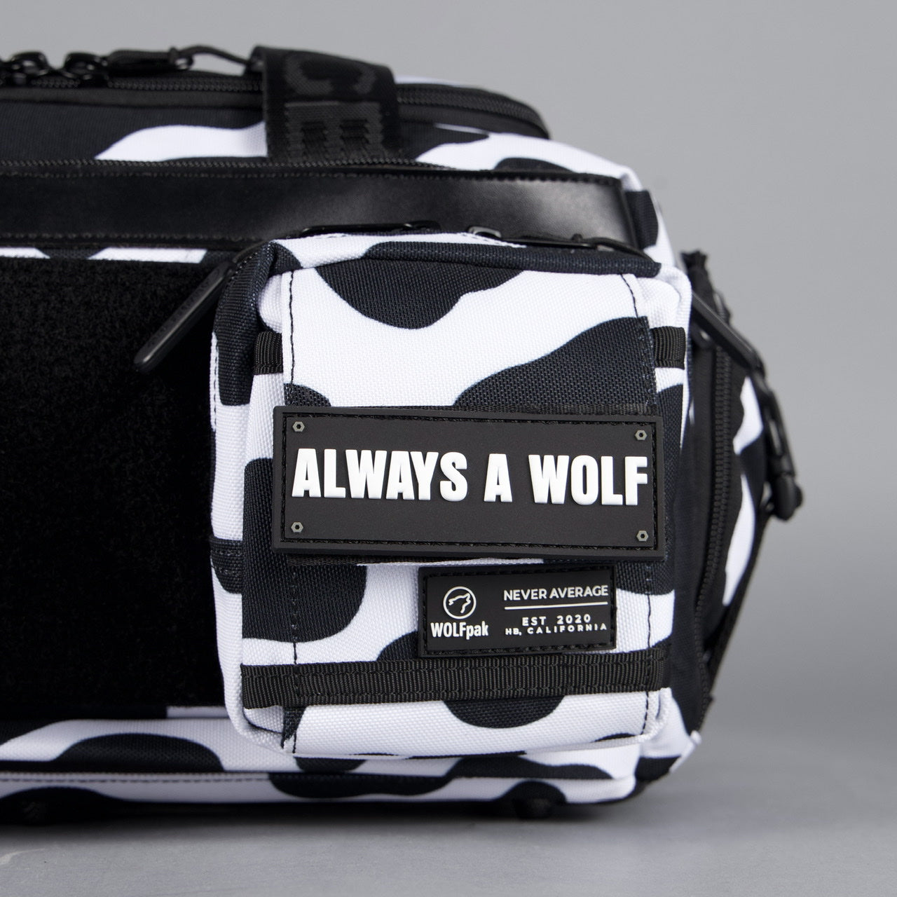 20L Mini Duffle Bag Black White Cow