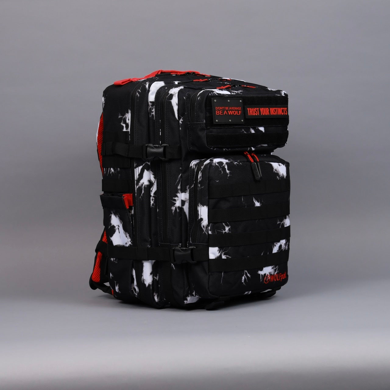 45L Backpack Black Lightning Immortal Red