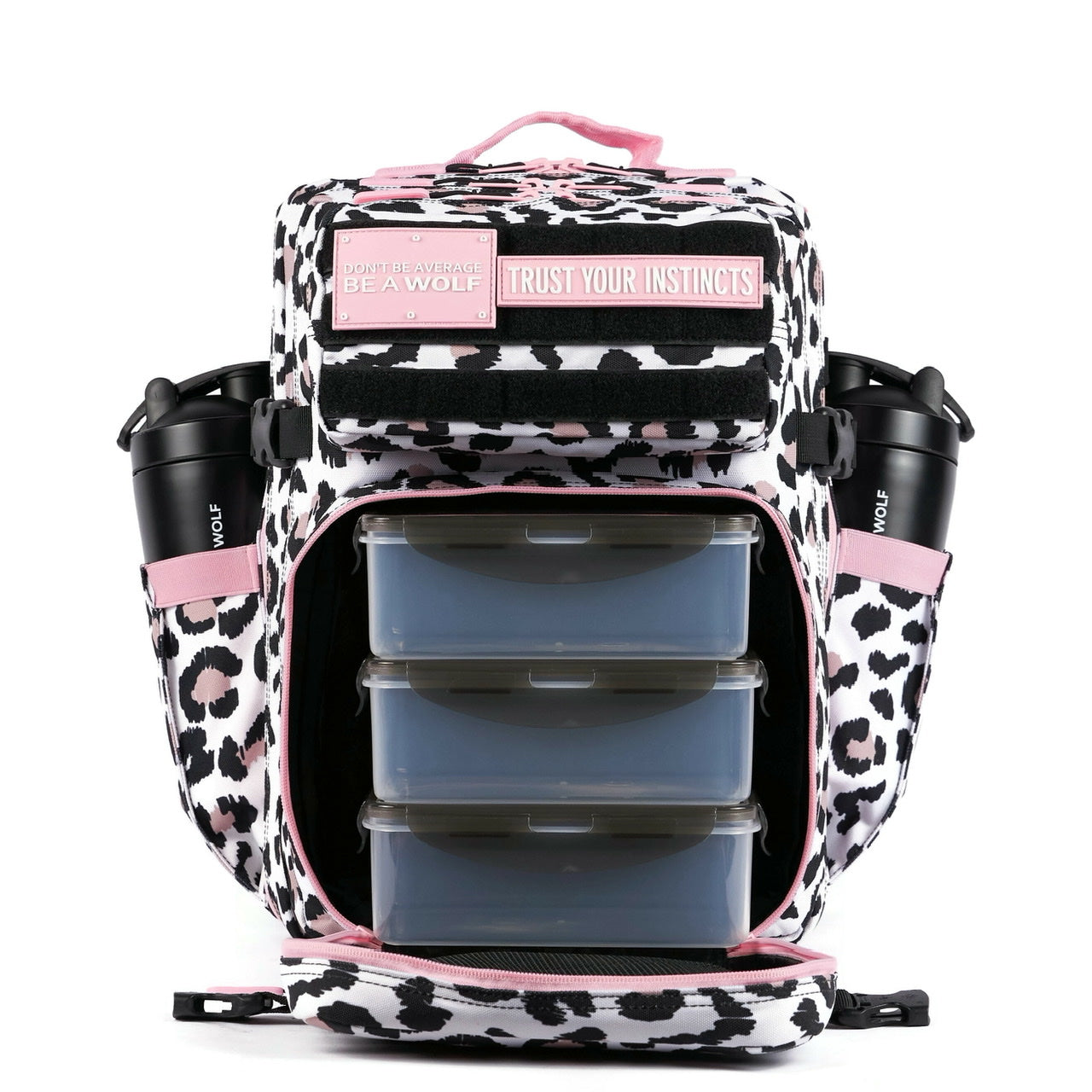 35L Leopard Pink Zip Meal Prep Management