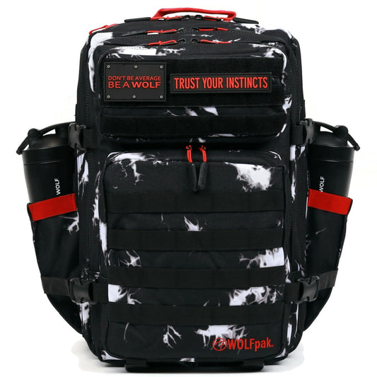 45L Backpack Black Lightning Immortal Red