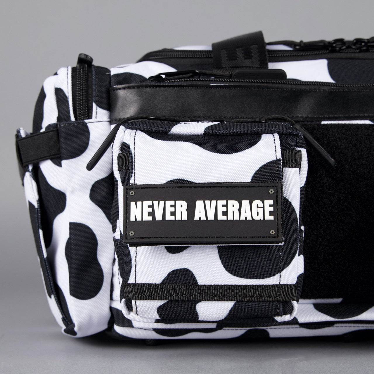 20L Mini Duffle Bag Black White Cow