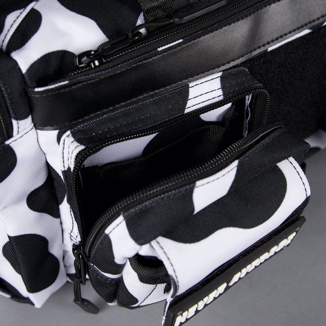 20L Mini Duffle Bag Black White Cow