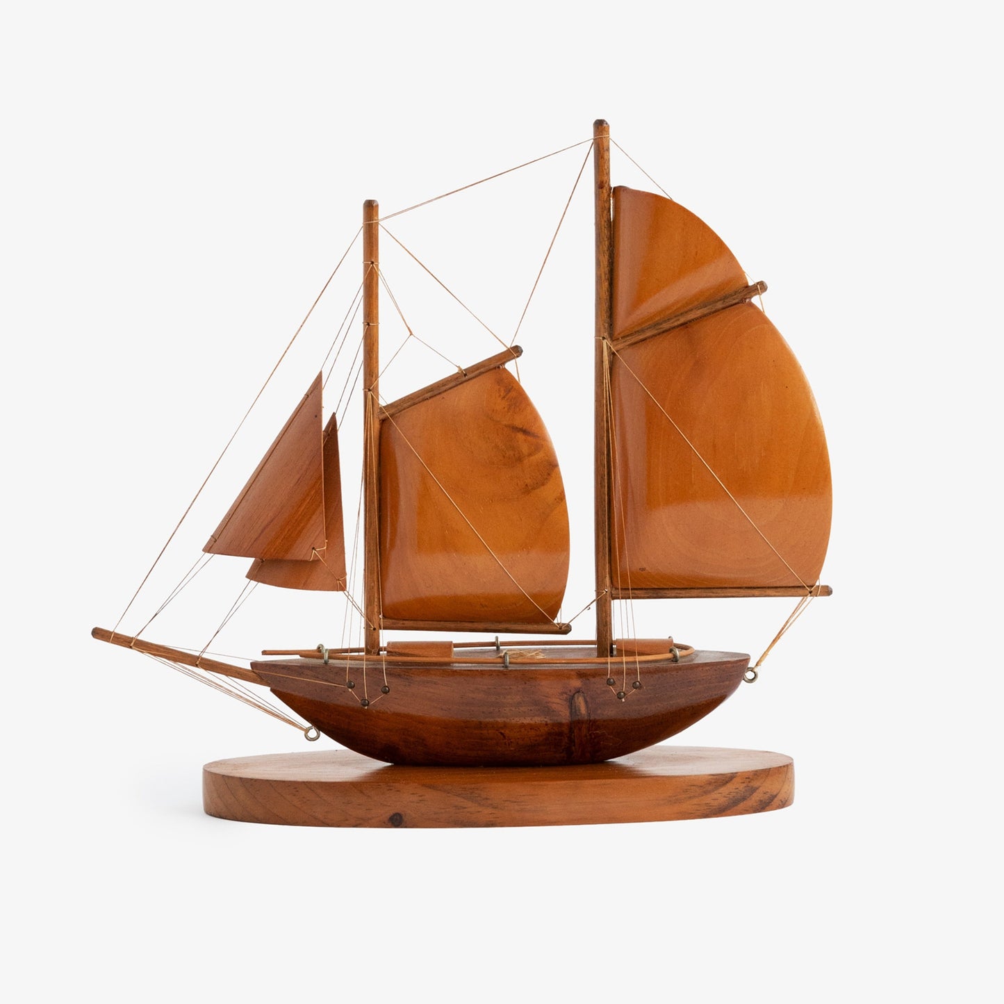 Hand Made Walnut Sail Boat