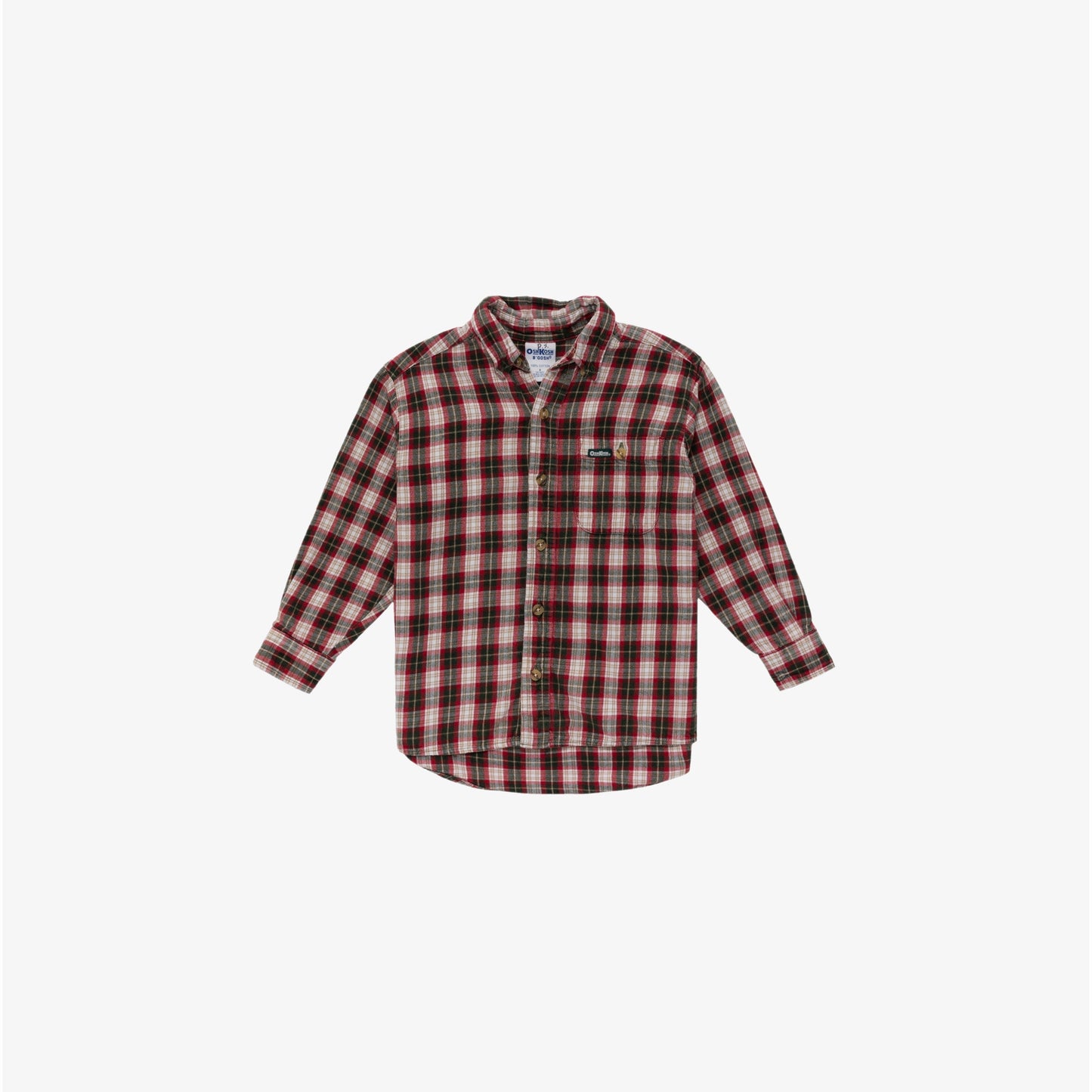 Vintage Kids Plaid Long Sleeve Shirt