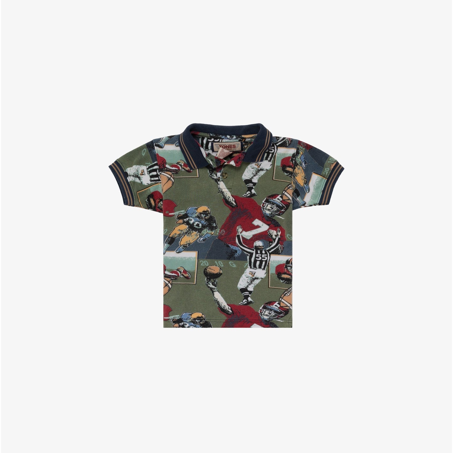 Vintage Kids All Over Football Print Polo