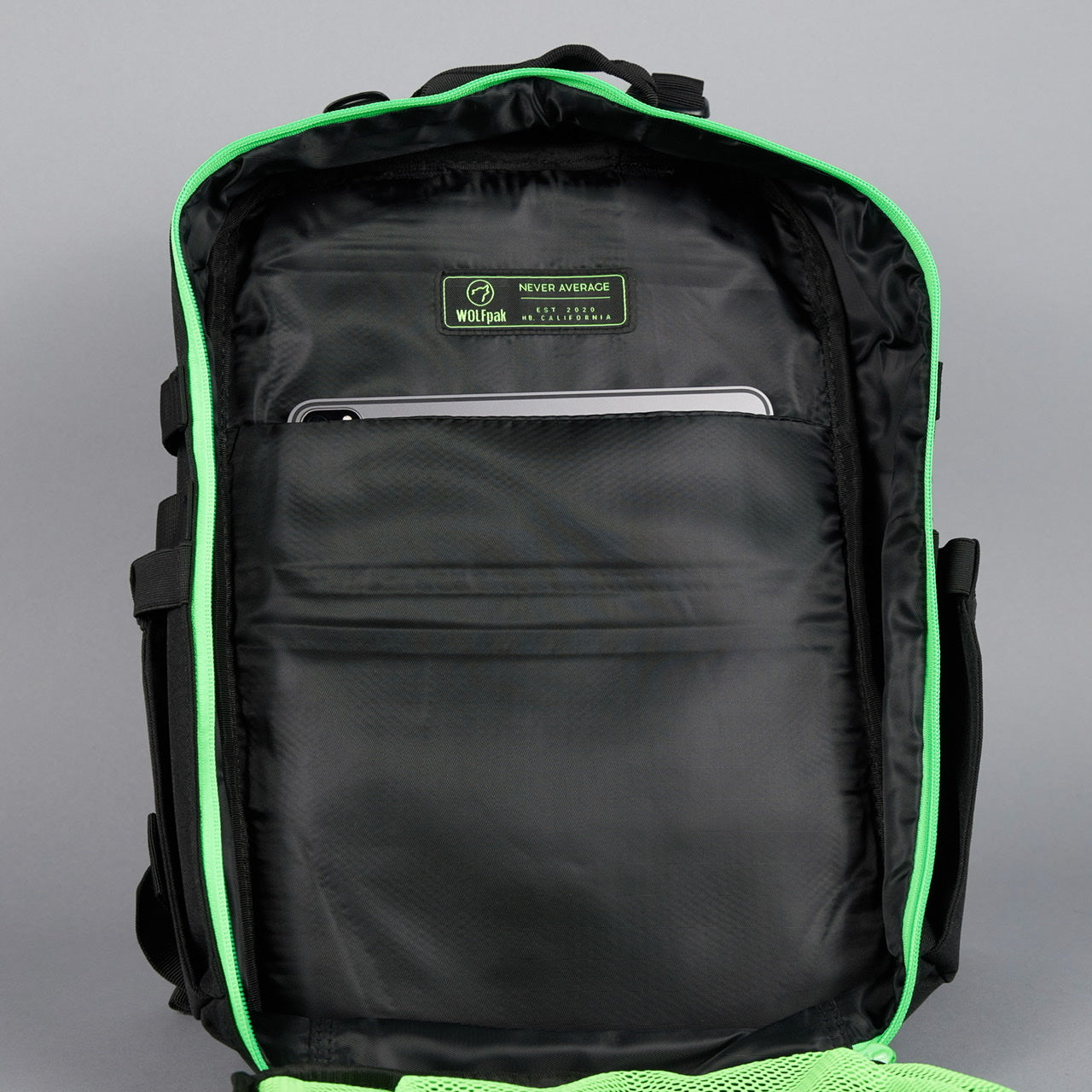 25L Backpack Black Neon Green