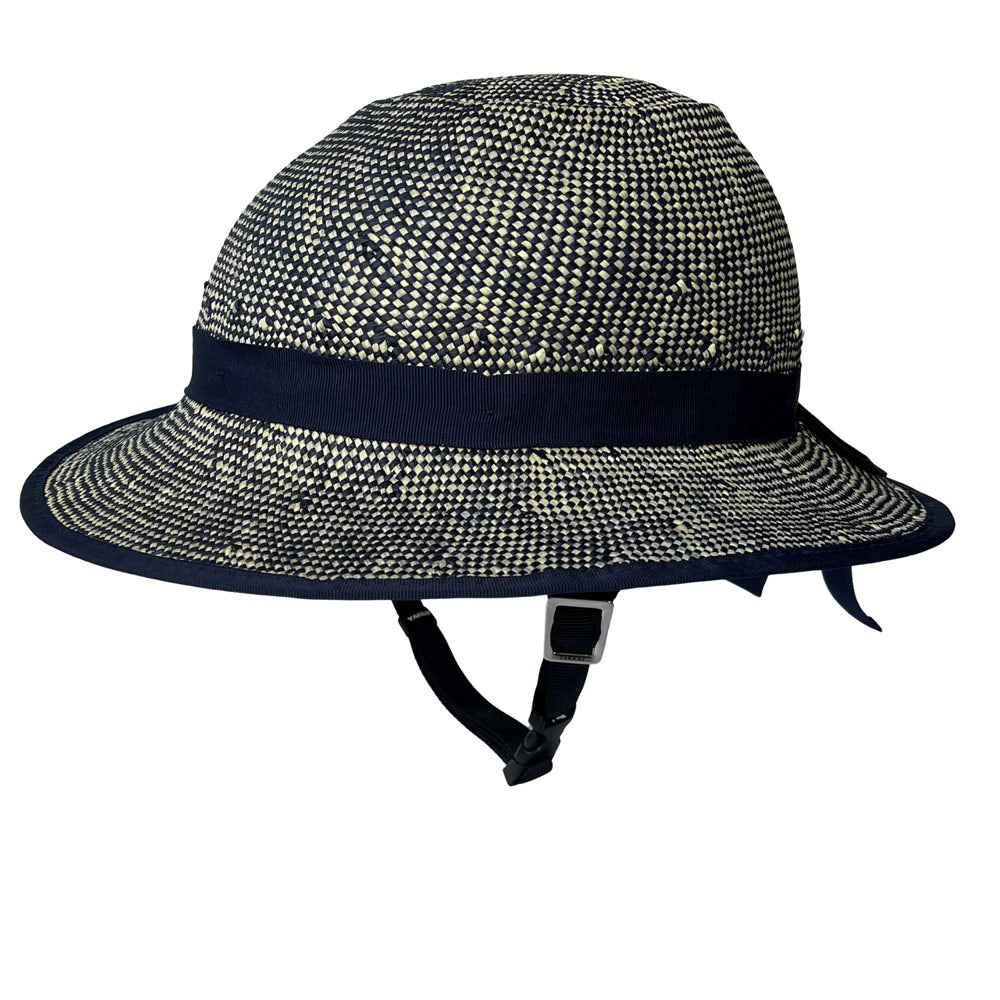 Straw Hat Bike Helmet Shibori Blue