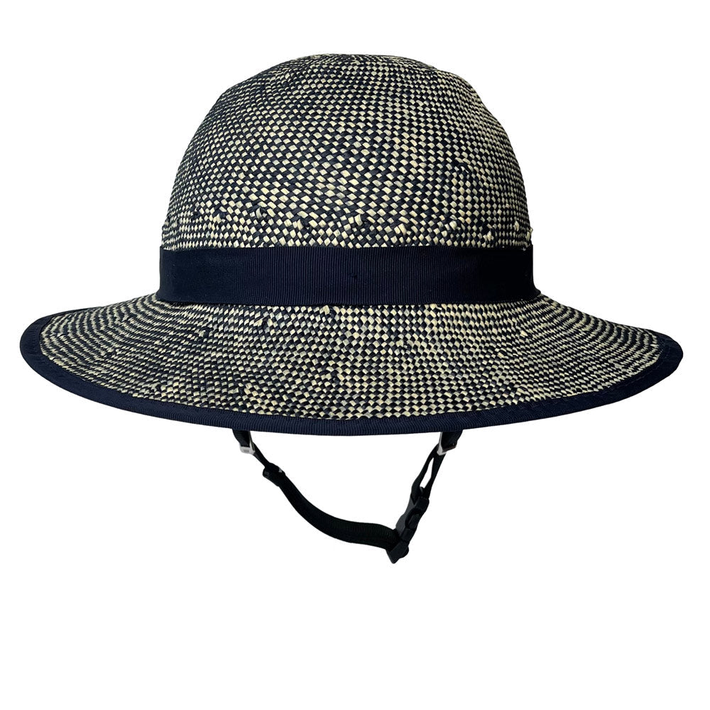 Straw Hat Bike Helmet Shibori Blue