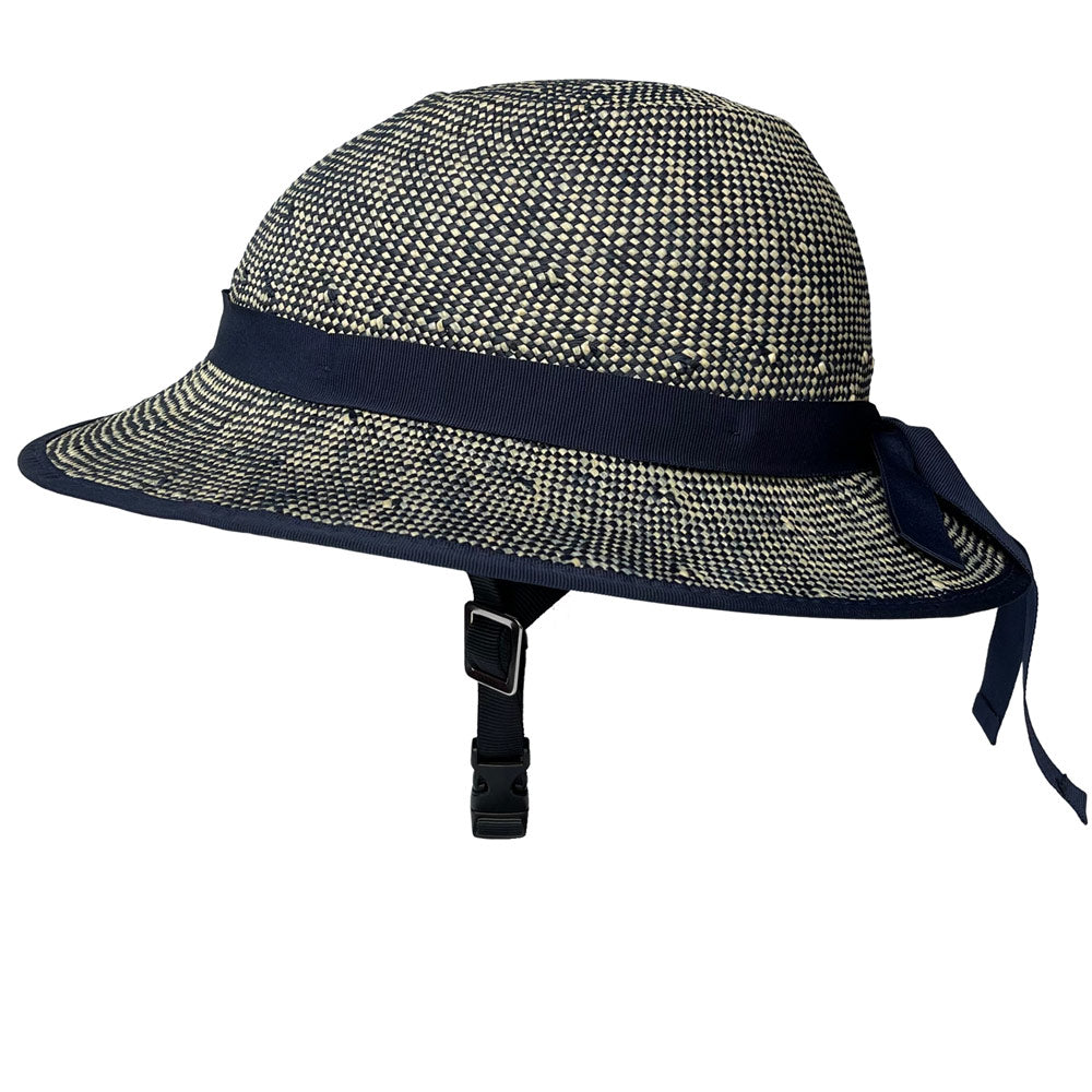 Straw Hat Bike Helmet Shibori Blue