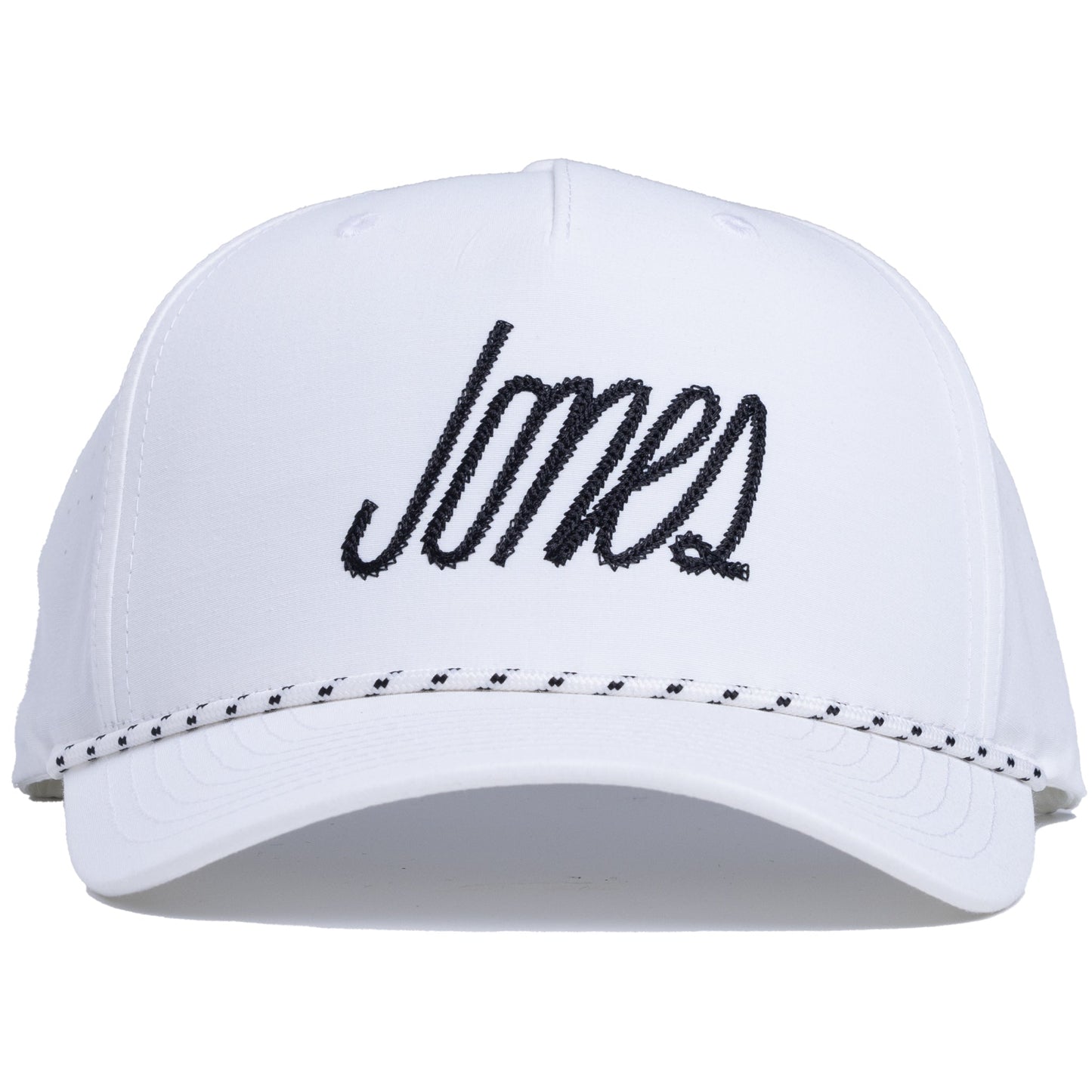 Chain Rope Curved Hat - White