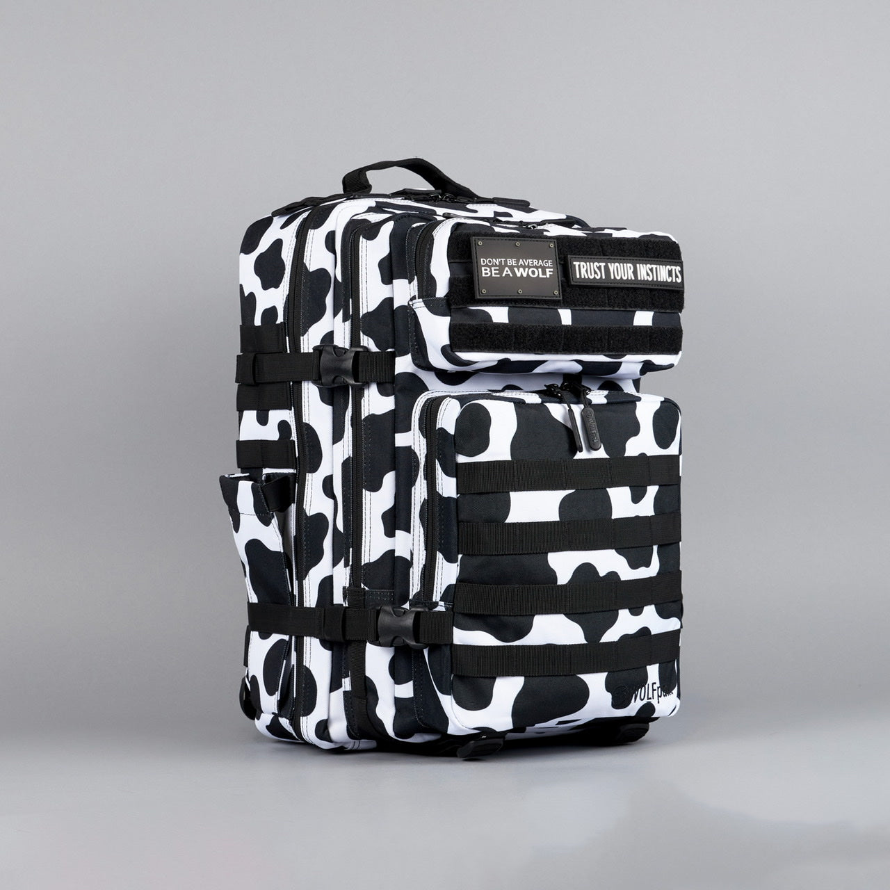 45L Backpack Black White Cow