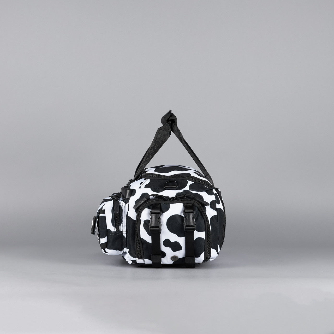 20L Mini Duffle Bag Black White Cow