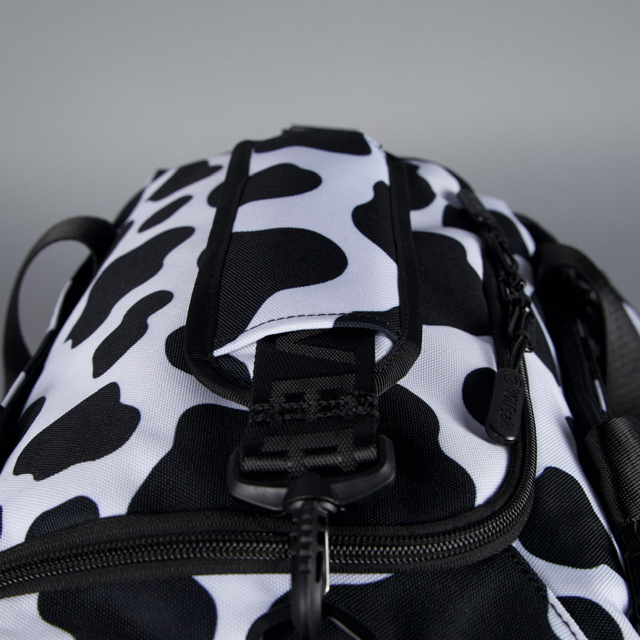 20L Mini Duffle Bag Black White Cow