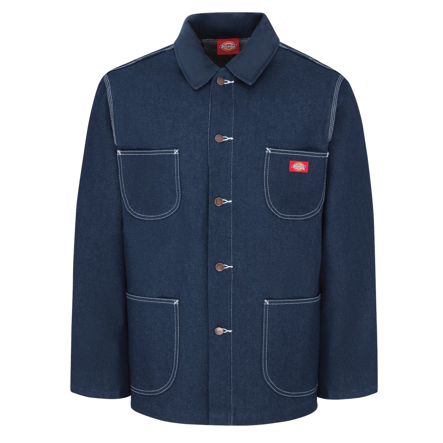 Dickies Men's Denim Blanket Lined Chore Coat Blue