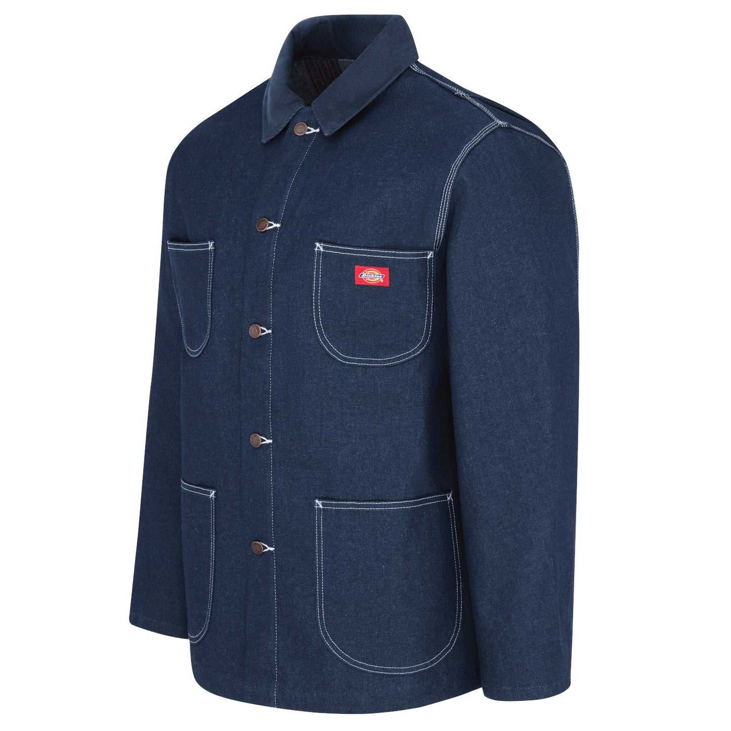 Dickies Men's Denim Blanket Lined Chore Coat Blue